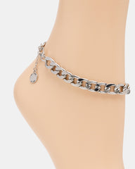 LINK CHAIN ANKLET SILVER