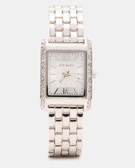 WOMEN'S SQUARE STAINLESS STEEL WATCH SILVER